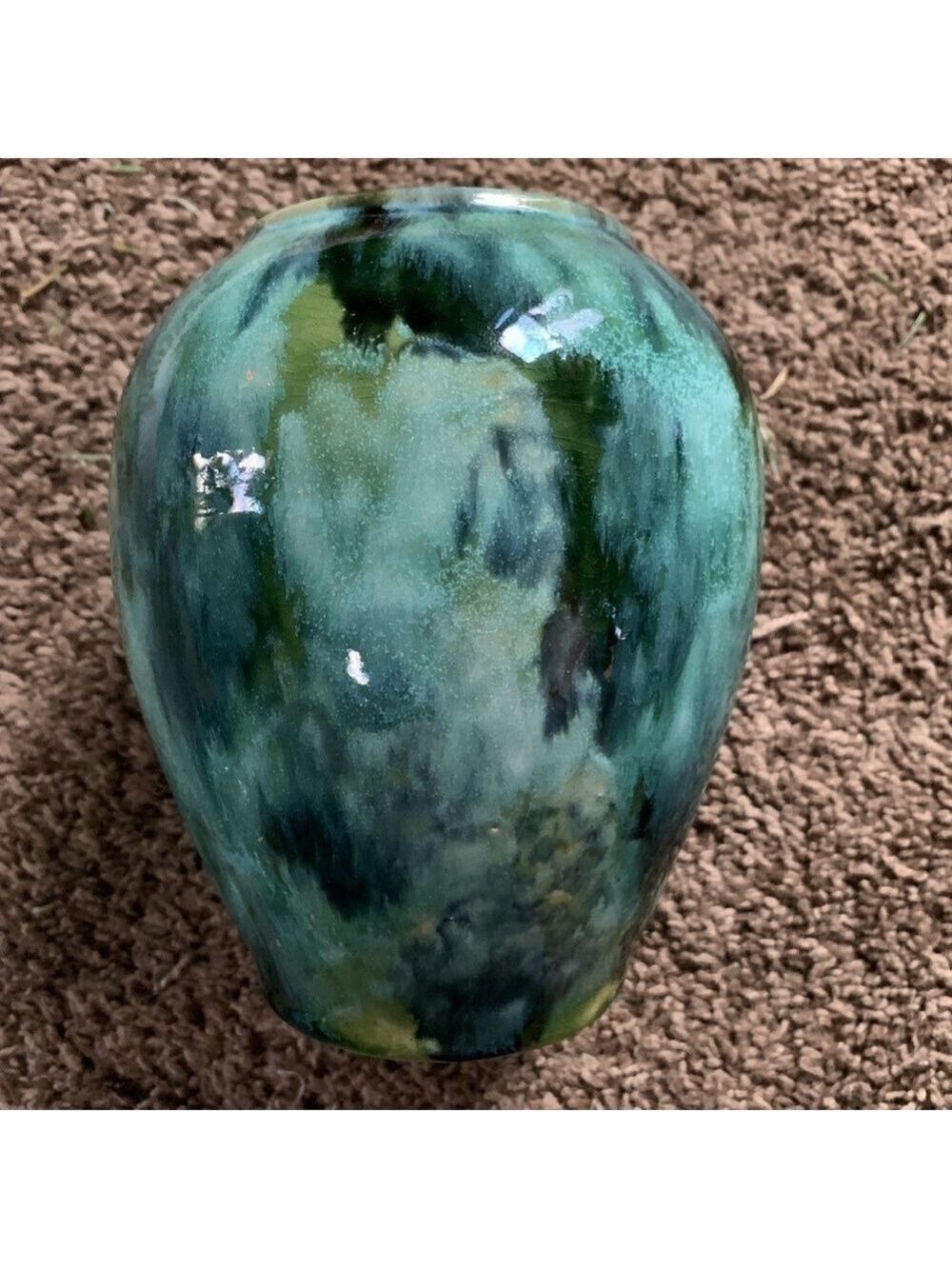 Vintage 1930's Brush McCoy Onyx/Green Drip Vase - Picture 1 of 4